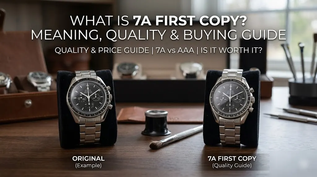 7A first copy watches for men and women showcased with premium design, highlighting quality and price guide for first copy watches